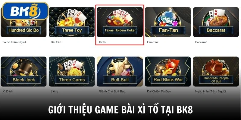 Game bài xì tố BK8 tại sảnh V8 Poker