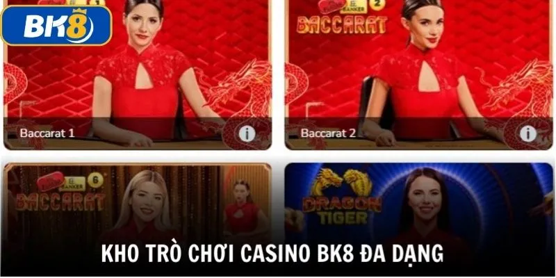 Kho trò chơi đa dạng là điểm mạnh lớn nhất của casino BK8